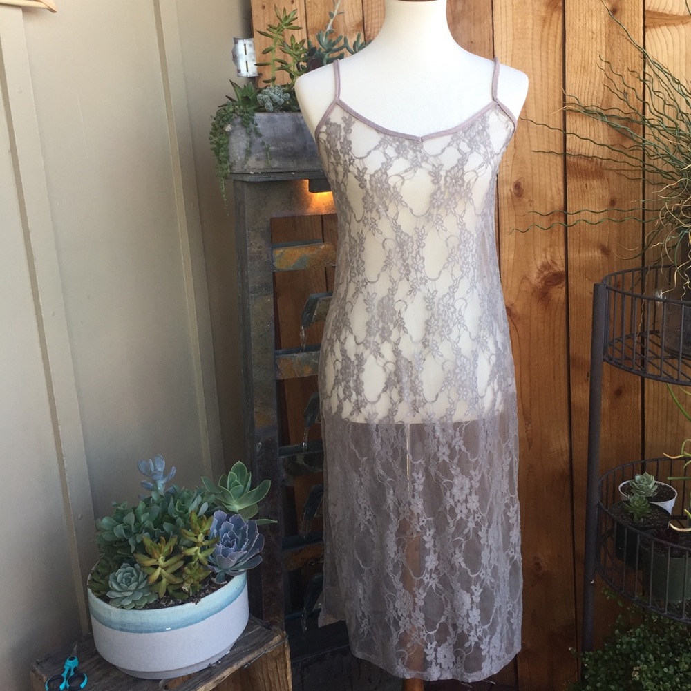 NWOT H.I.P. Sheer Lace Maxi Dress